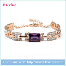 Fashion fake gold bracelet customized H letter bracelets amethyst stone bracelet